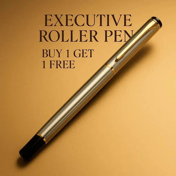 Roller Pen Silver Body Golden Clip 801RPSGC