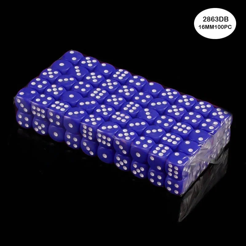 2863Db Dice D Blue 100Pcs 16Mm