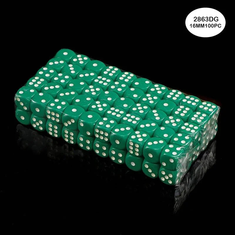 2863Dg Dice D Green 100Pcs 16Mm