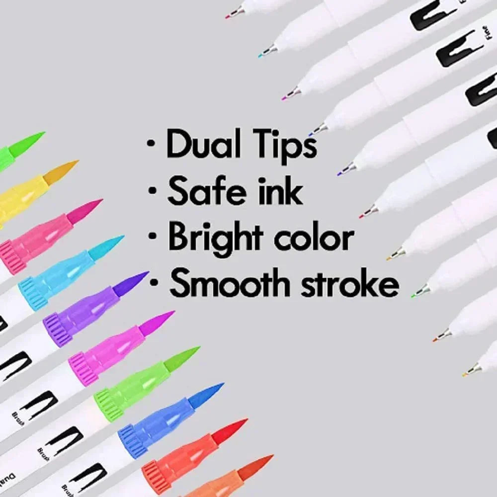 Dual Tip Brush Pen 24 Color Set (24Dtbp)