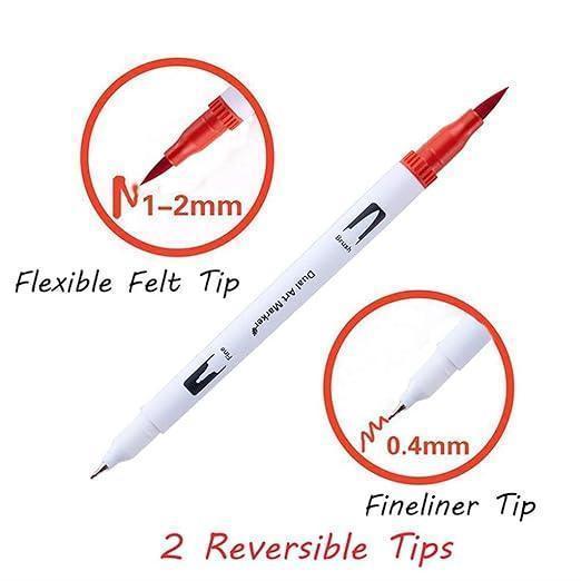 Dual Tip Brush Pen 24 Color Set (24Dtbp)