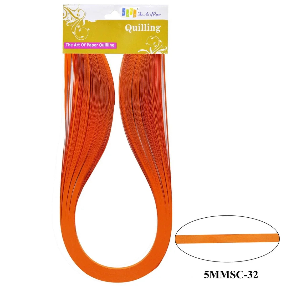 Quilling Strip 5mm S/C 32 Flo.Orange 5MMSC-32