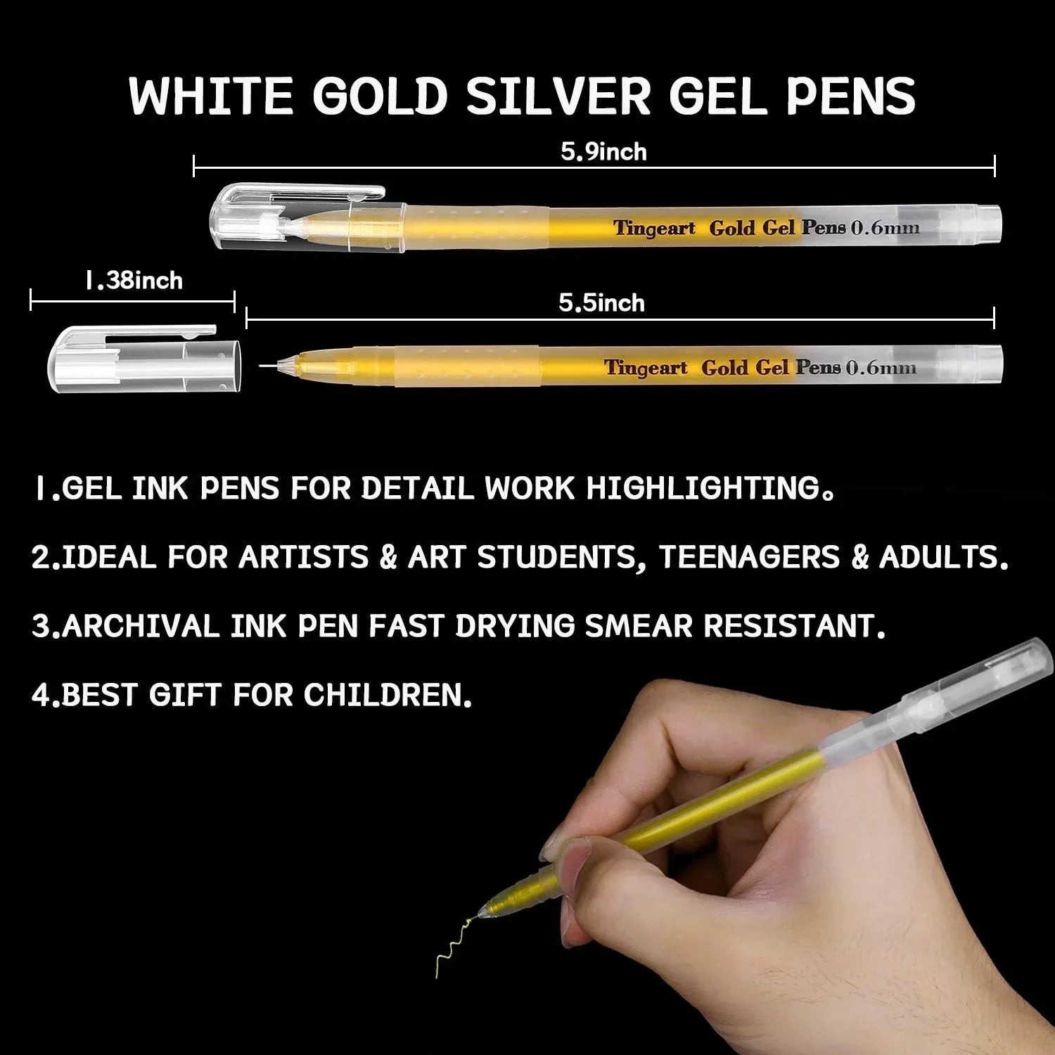 (  ) Golden Rolly Gel Pens For Doodle, Mandala, Sketching 1 unit