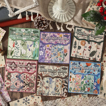 Premium Flower and trees Journaling paper l (12cm x 12cm) 30Pcs Flower Theme Background Texture Paper Pack of 1