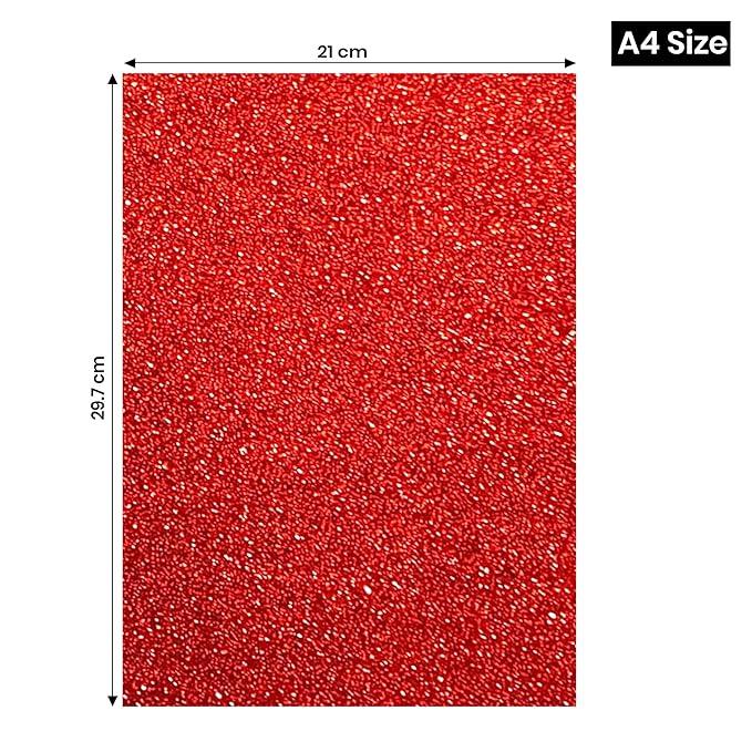 A4 Glitter Foam Sheet Without Stick Red Ch3-A4Red