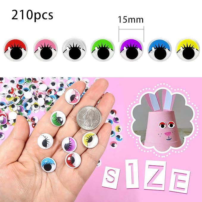 Googly Eye Smgec10M With Eyelash 10Mm Multi 55Pc