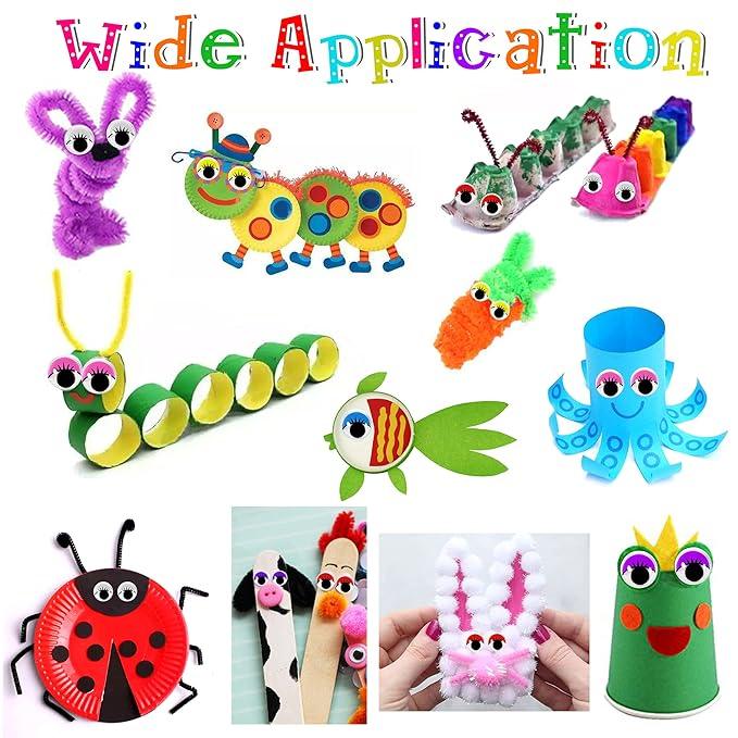 Googly Eye Smgec10M With Eyelash 10Mm Multi 55Pc