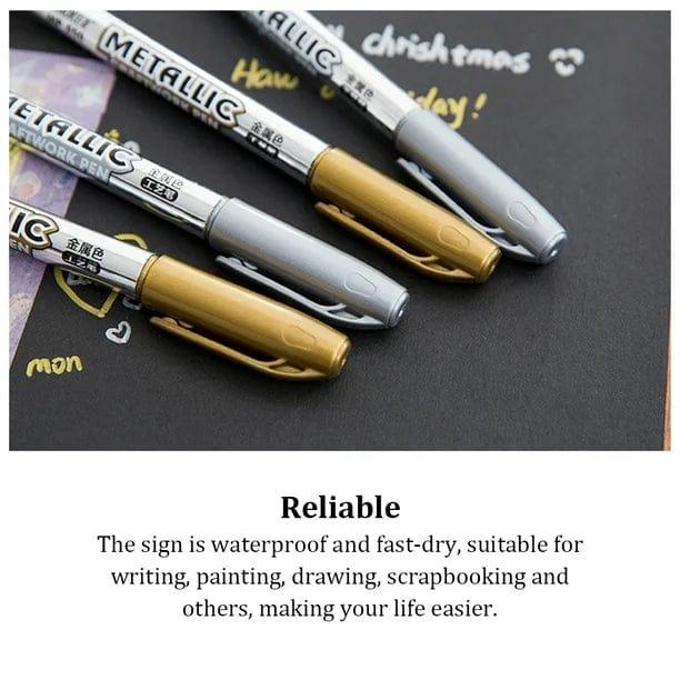 (  )Silver Acrylic Marker – Metallic Paint Pen for Resin Art, DIY & All-Surface Detailing