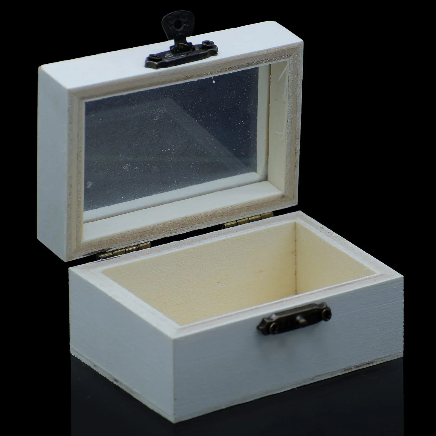 Wooden Empty Box Small Top Window Rectangle AM038