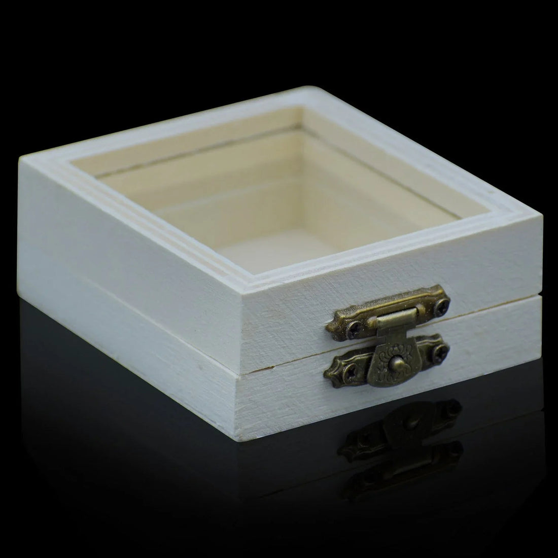 Wooden Empty Box Medium Top Window Rectangle AM039