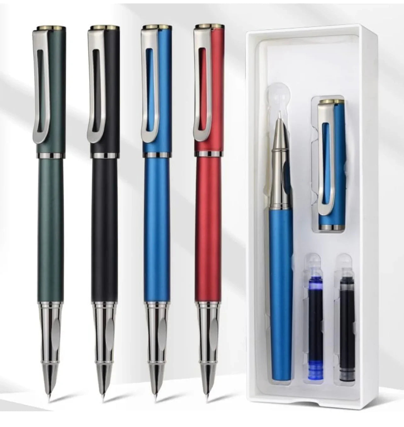 (   1  ) Luxea Metal Clip Pen – Smooth Writing Pen with Comfortable Grip I Premium Fountain Pen