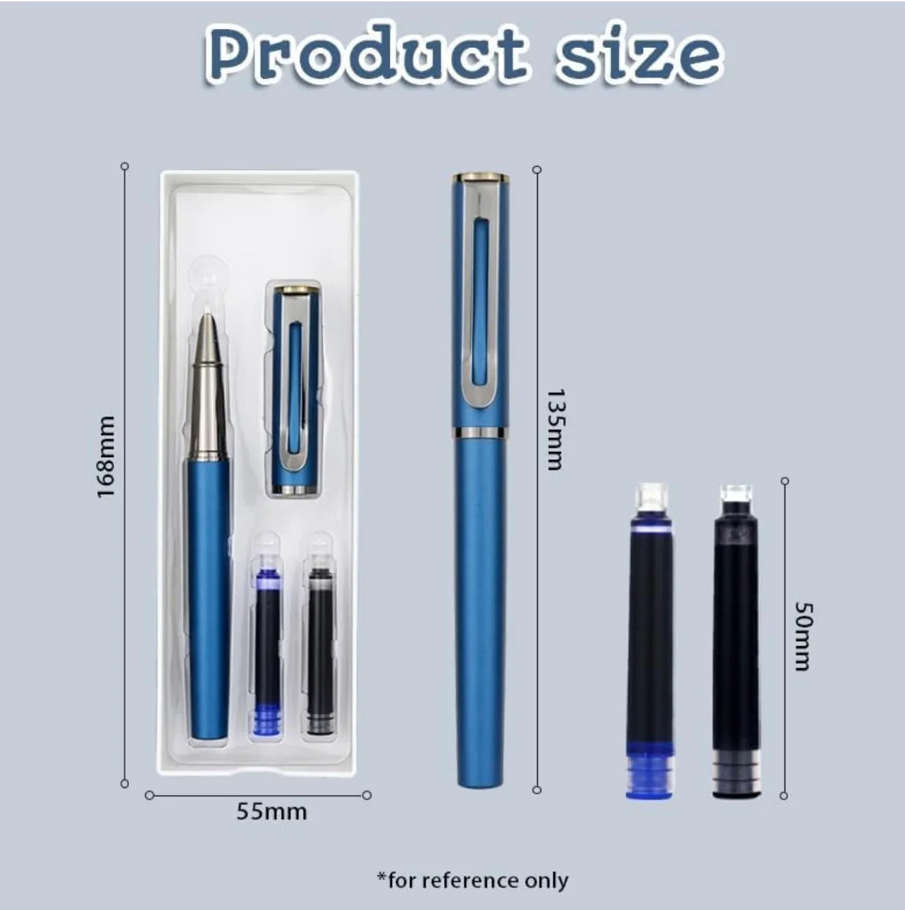 (   1  ) Luxea Metal Clip Pen – Smooth Writing Pen with Comfortable Grip I Premium Fountain Pen