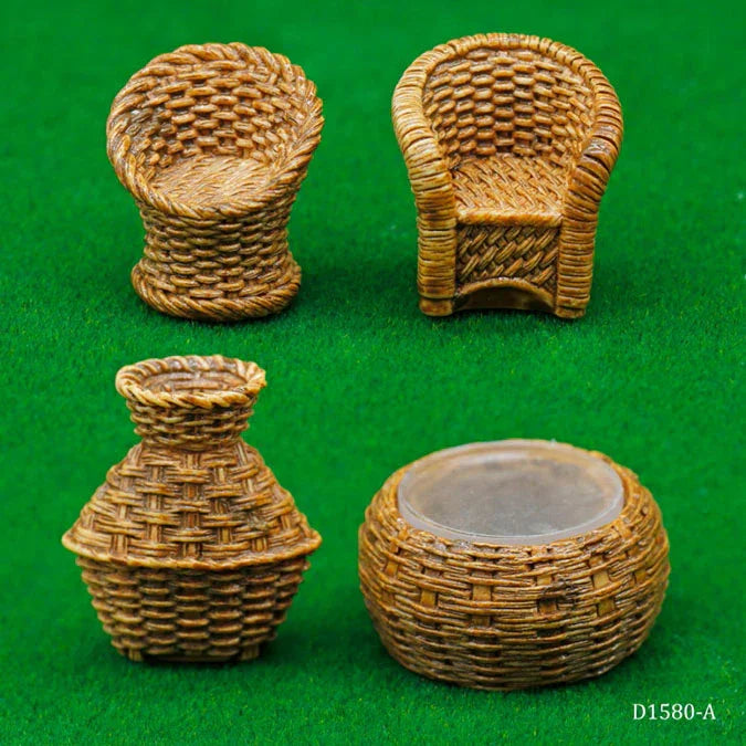 Miniature Model Bamboos Furniture Set 4Pcs Set D1580-A