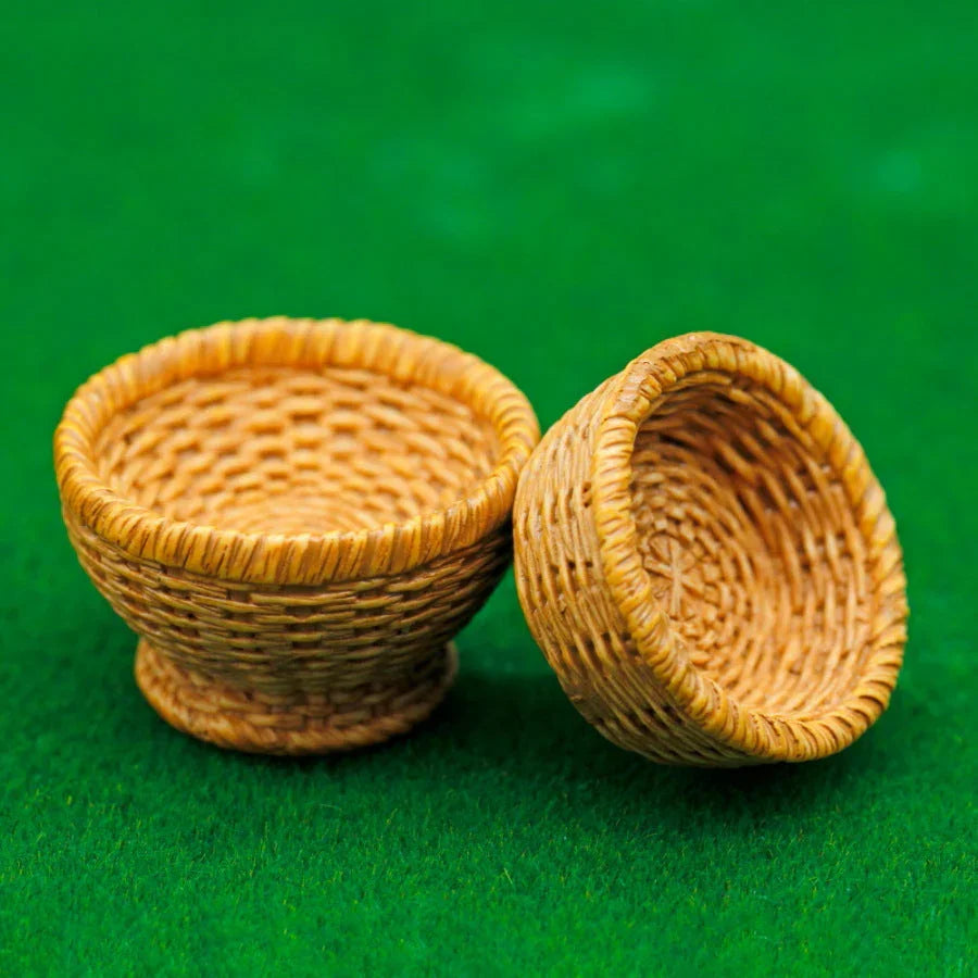 Miniature Model Bamboos Basket Set 2Pcs Set D1580-B