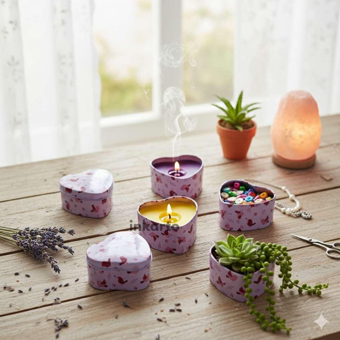 Metal Tin Boxes jars for candles, storage, Flower succulents