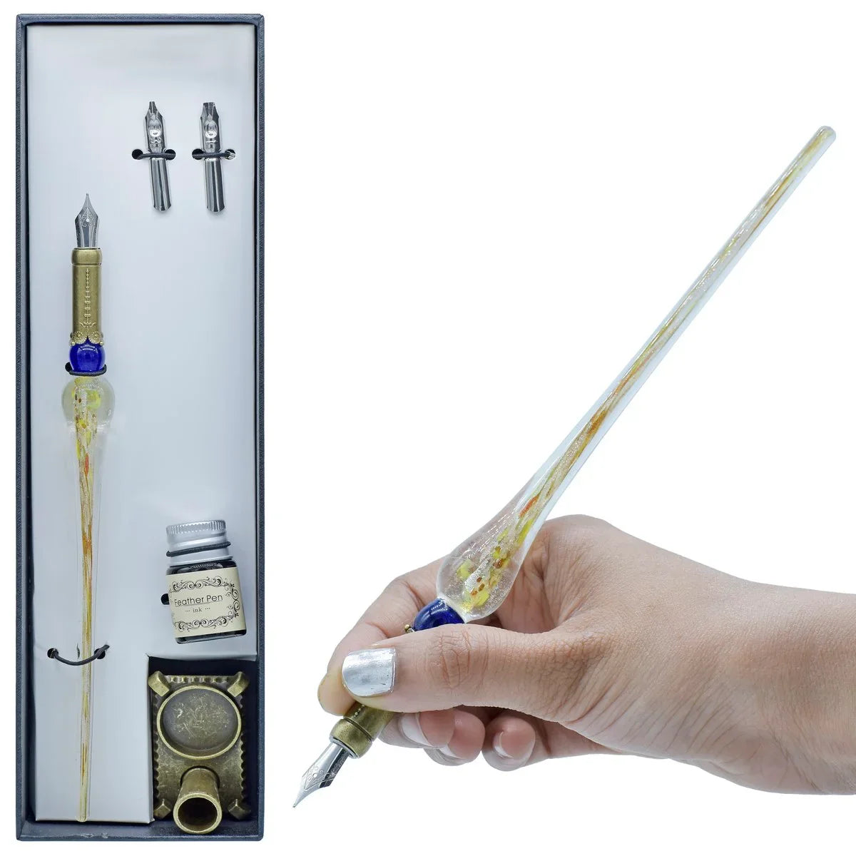 Crystal Fountain Pen With Gift Box 5 Pics Set FPFC01