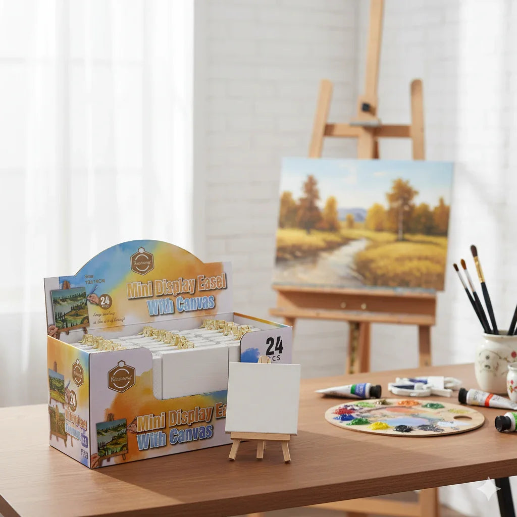 Mini Canvas And Easel White 10X10Cm 1010Tzm