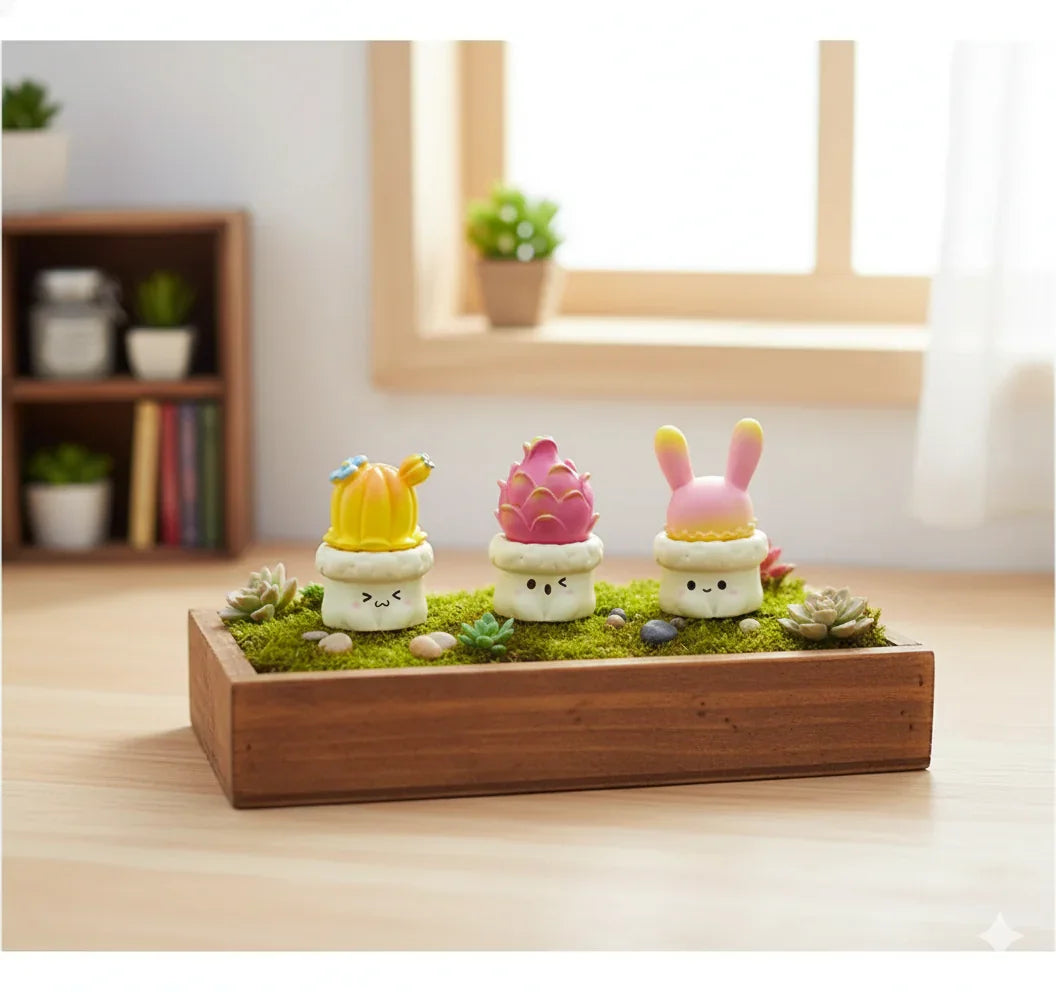 Miniature Model Cactus Plant 3Pcs Set C1299-7/9/11 C1183-B