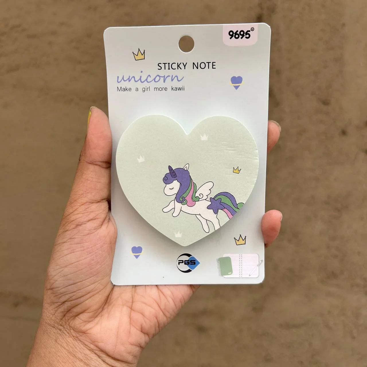 Heart Unicorn Sticky Notes | get organised with sticky Notes | 75 Sheets-(1pcs) Pack of 1