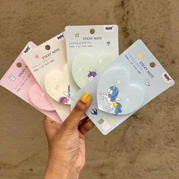 Heart Unicorn Sticky Notes | get organised with sticky Notes | 75 Sheets-(1pcs) Pack of 1