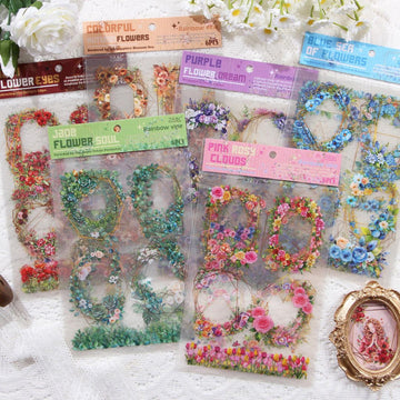 (  ) Vintage floral Frame Journaling sticker l Pack of 1 contains 6 sheets