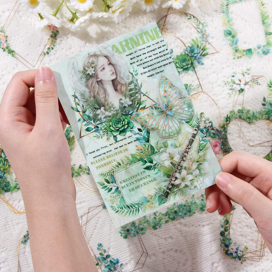 (  ) Vintage floral Frame Journaling sticker l Pack of 1 contains 6 sheets
