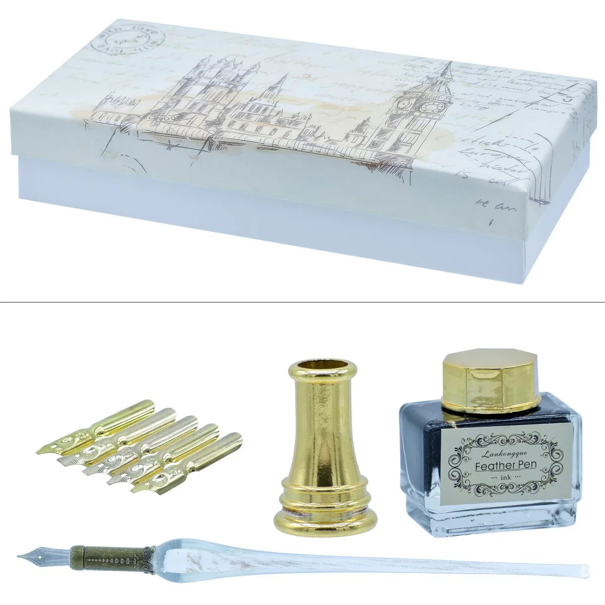 Crystal Fountain Pen Gift Box 8 Pics Set JB19-F
