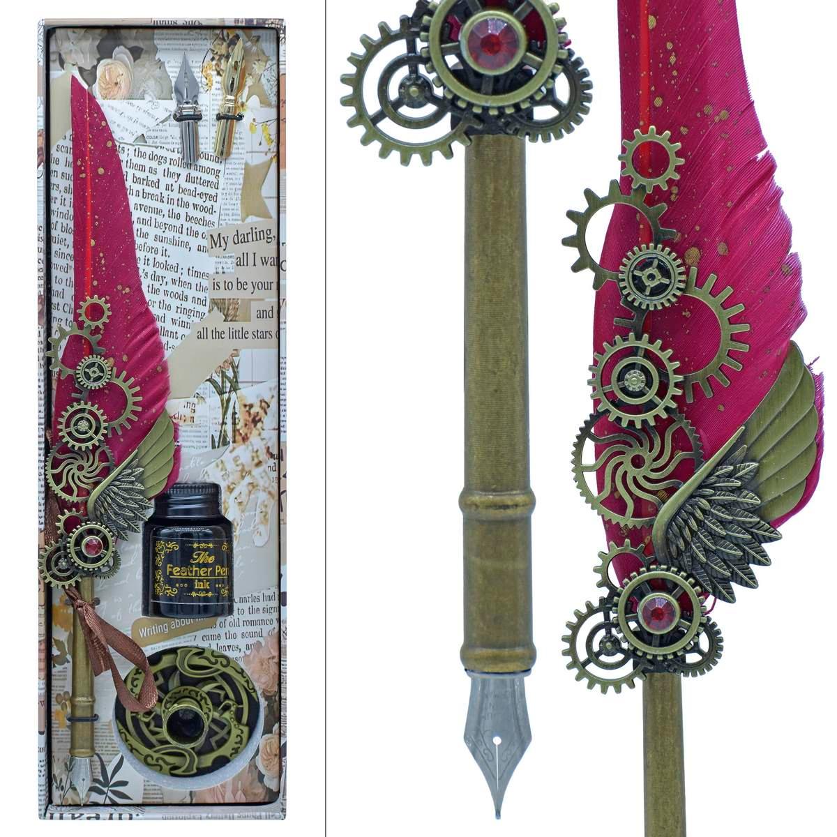 Feather Fountain Pen Gift Box Set Of 5 Pics JB19-K