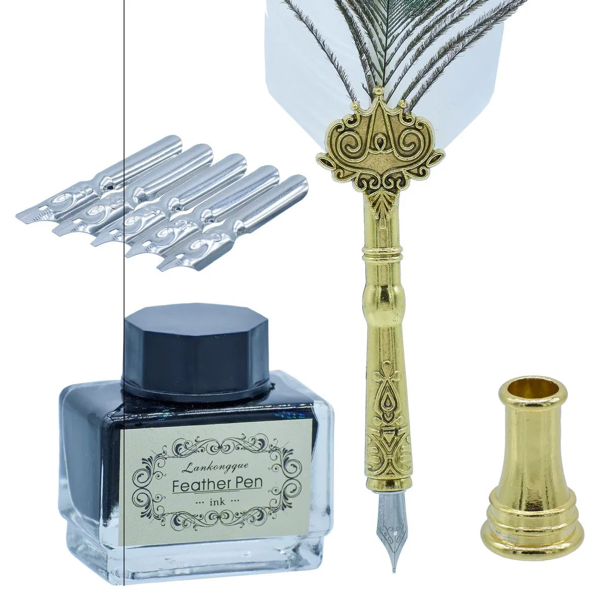 Feather Picok Fountain Pen Gift Box Set Of 8Pics JB19-M