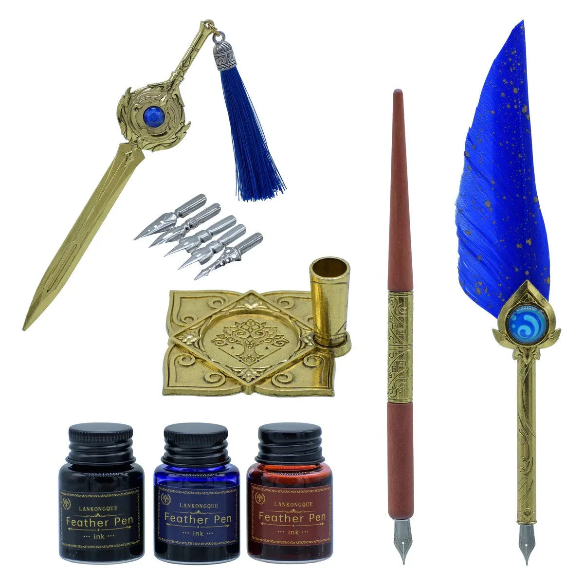 Feather Fountain Pen Gift Box Set Of 17 Pics JB19-O