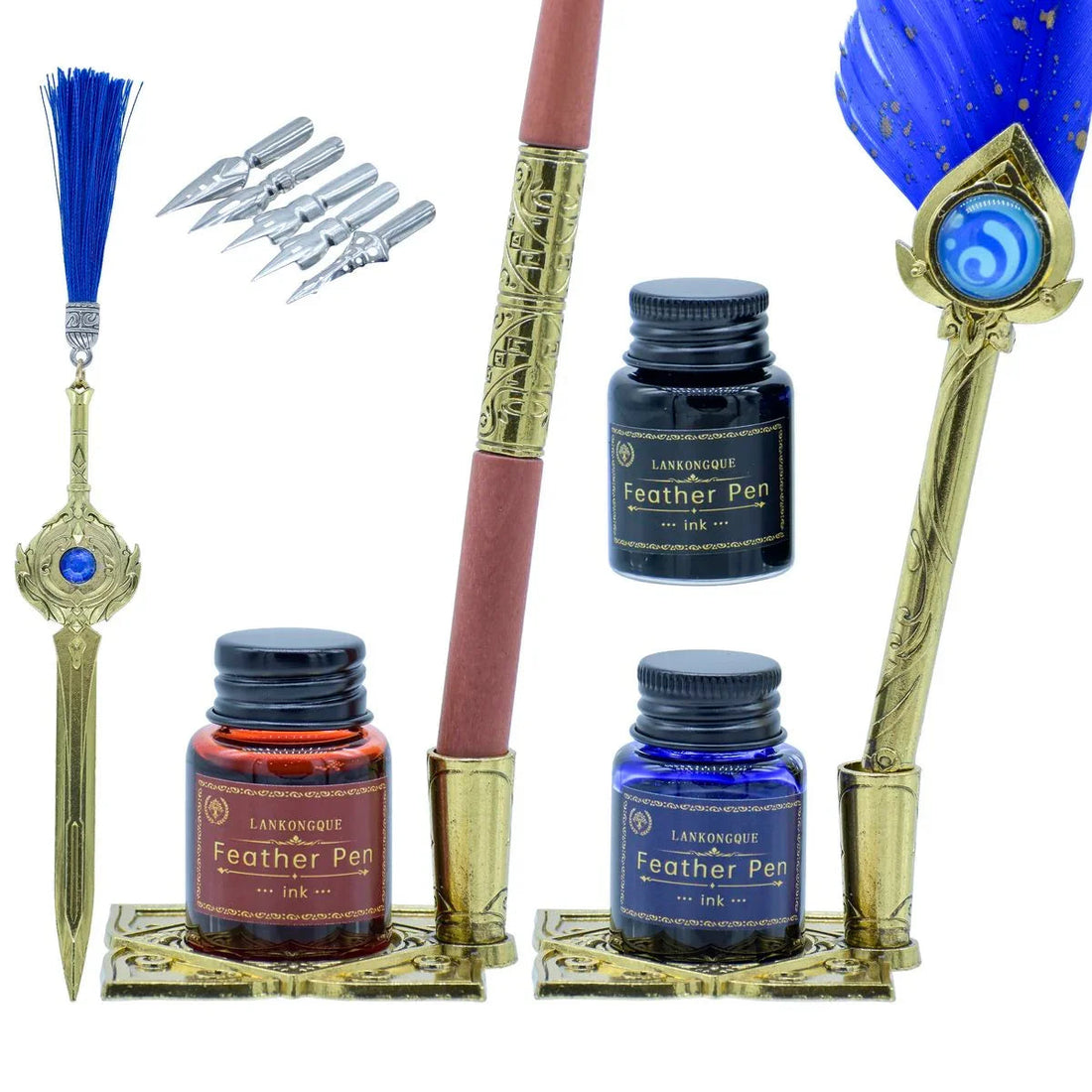 Feather Fountain Pen Gift Box Set Of 17 Pics JB19-O