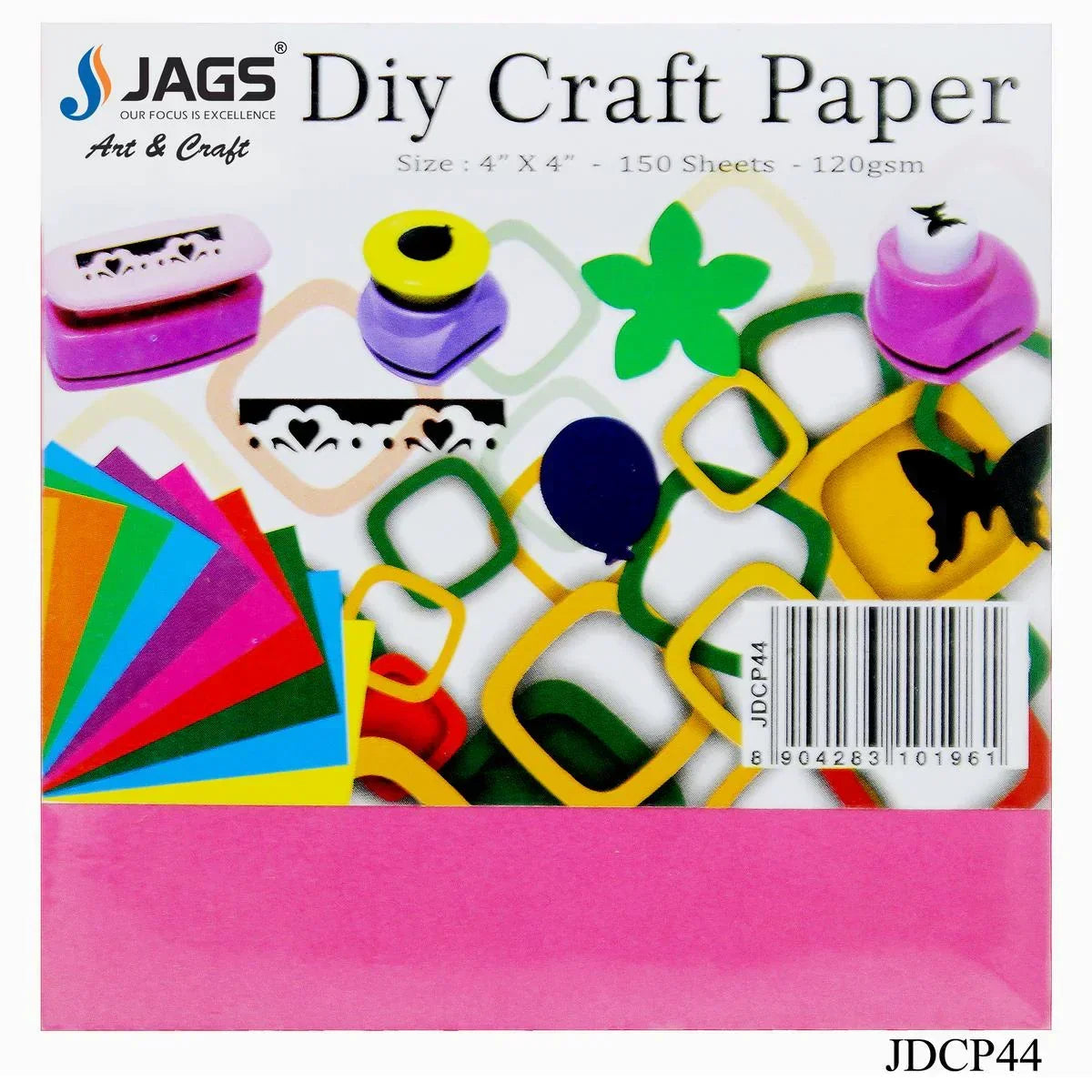 Jags DIY Craft Paper Colour Qube 4x4 JDCP44