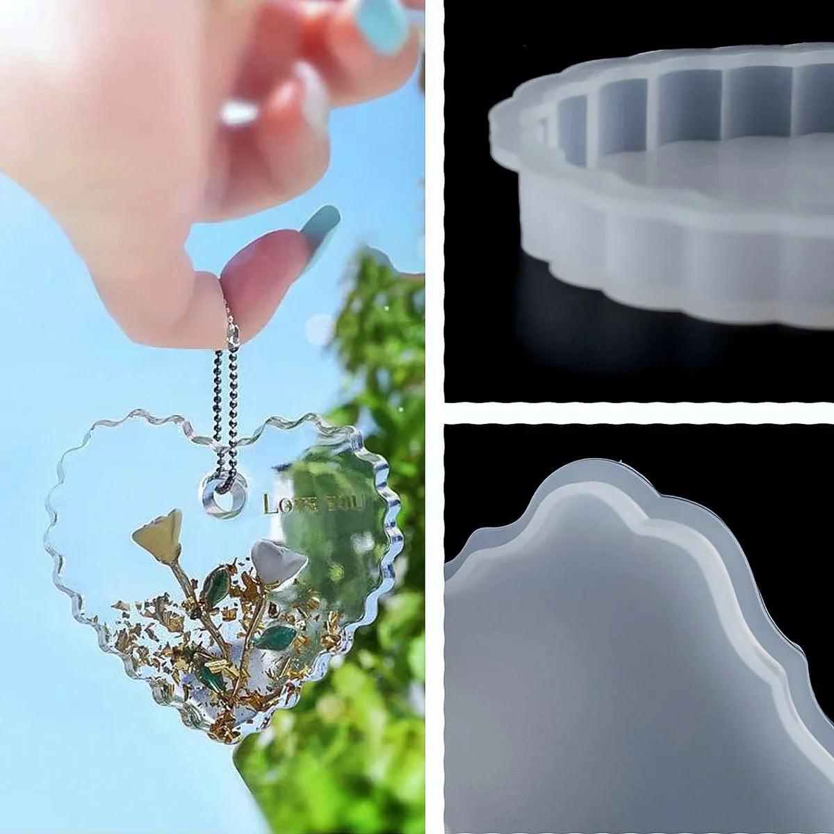 Jags Silicone Mould Design Heart Shape Keychain JSM140