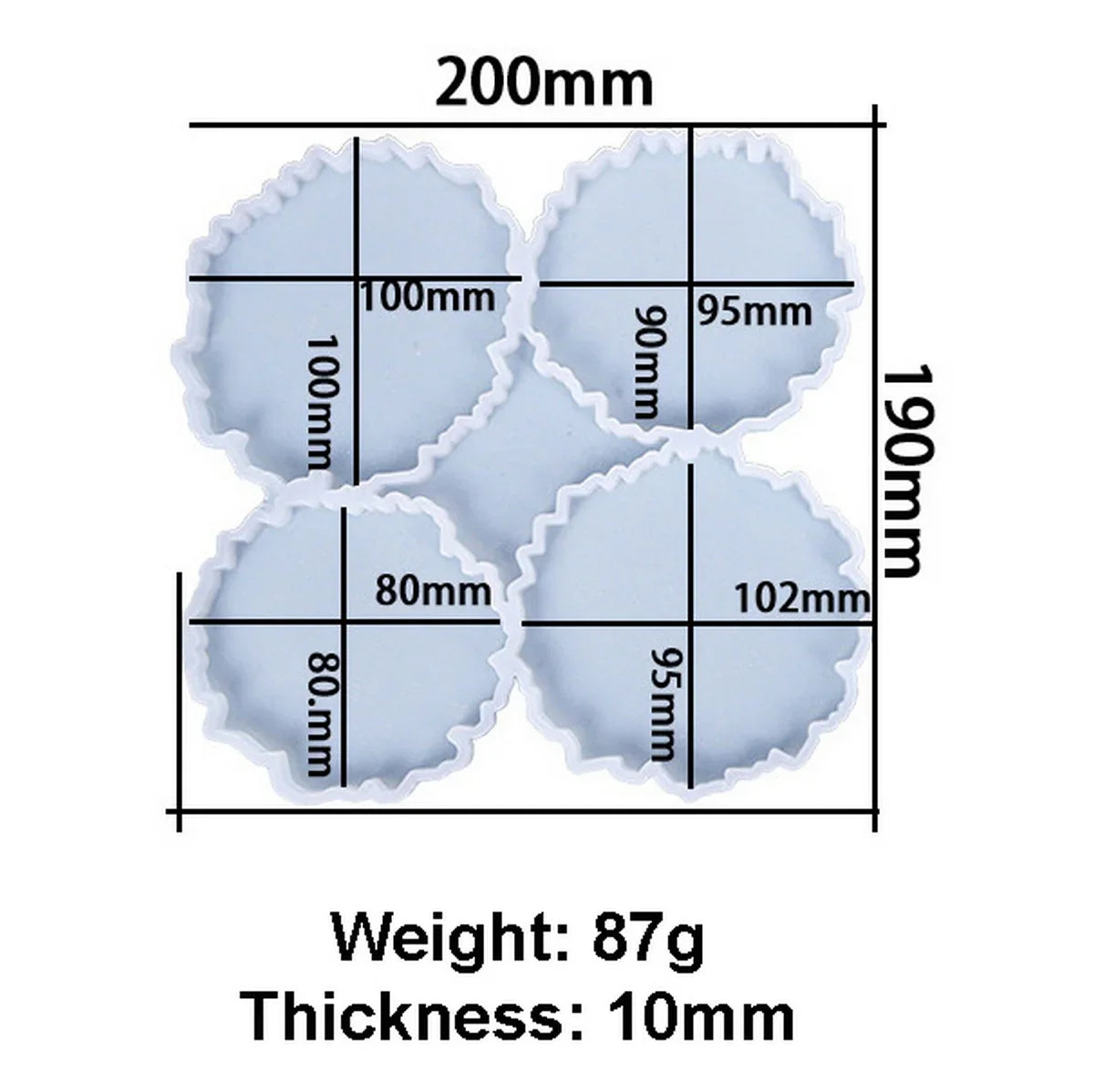 Jags Silicone Mould Aged Coaster 4in1 JSM88