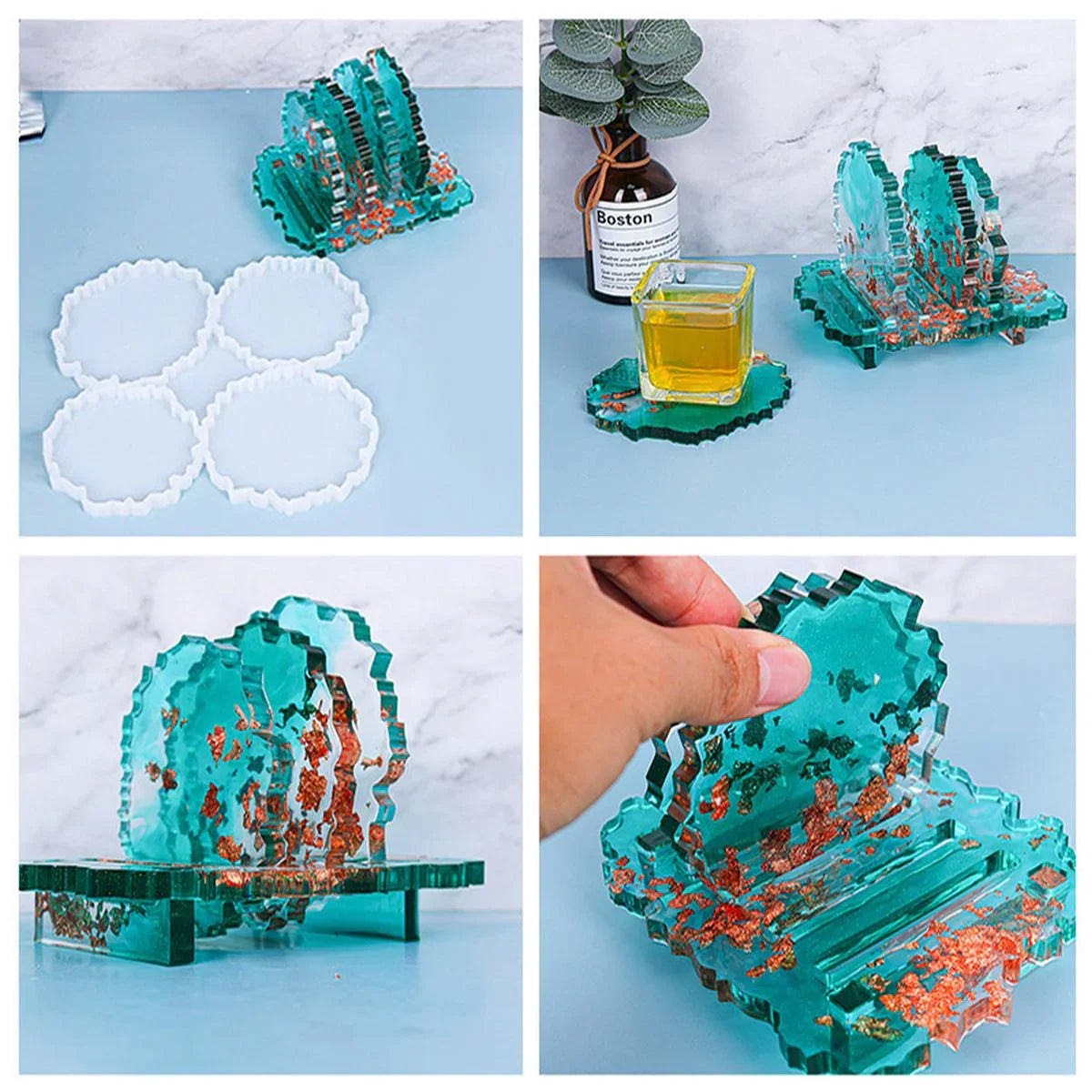 Jags Silicone Mould Aged Coaster 4in1 JSM88
