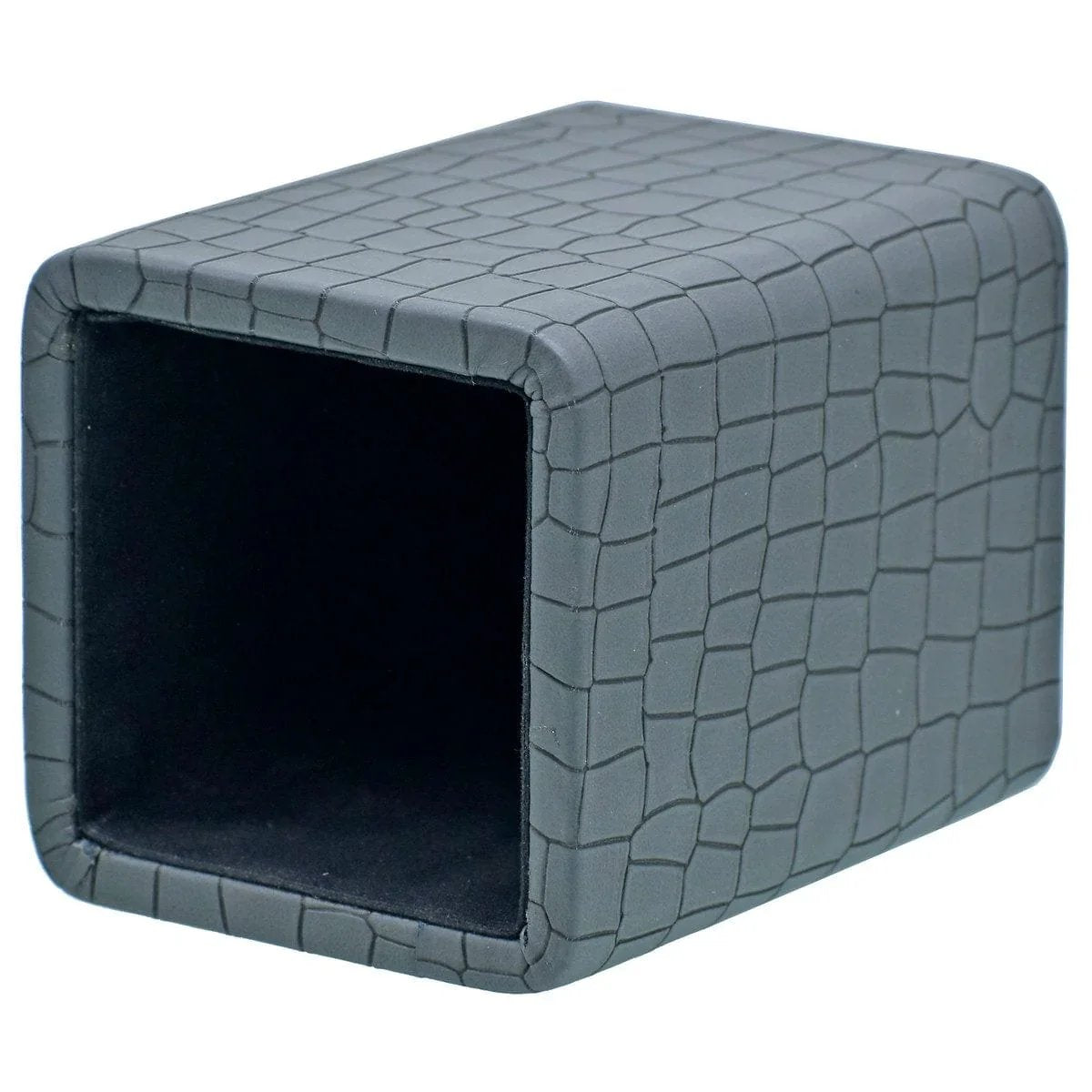 Leather Pen Stand Square Crocodile Greay Tumbler LPSS04