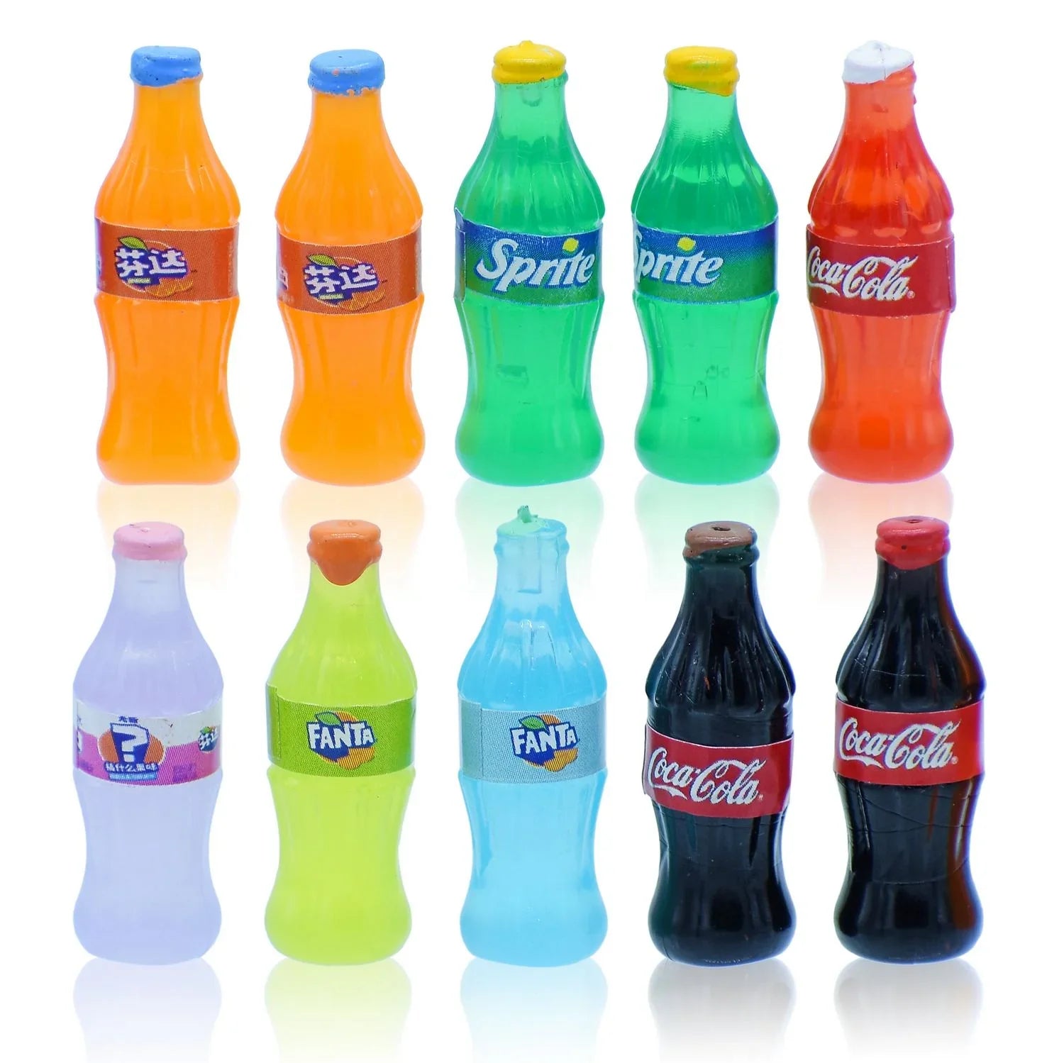 Miniature Model Soft Drink Bottles Set 10 Pics MMA101