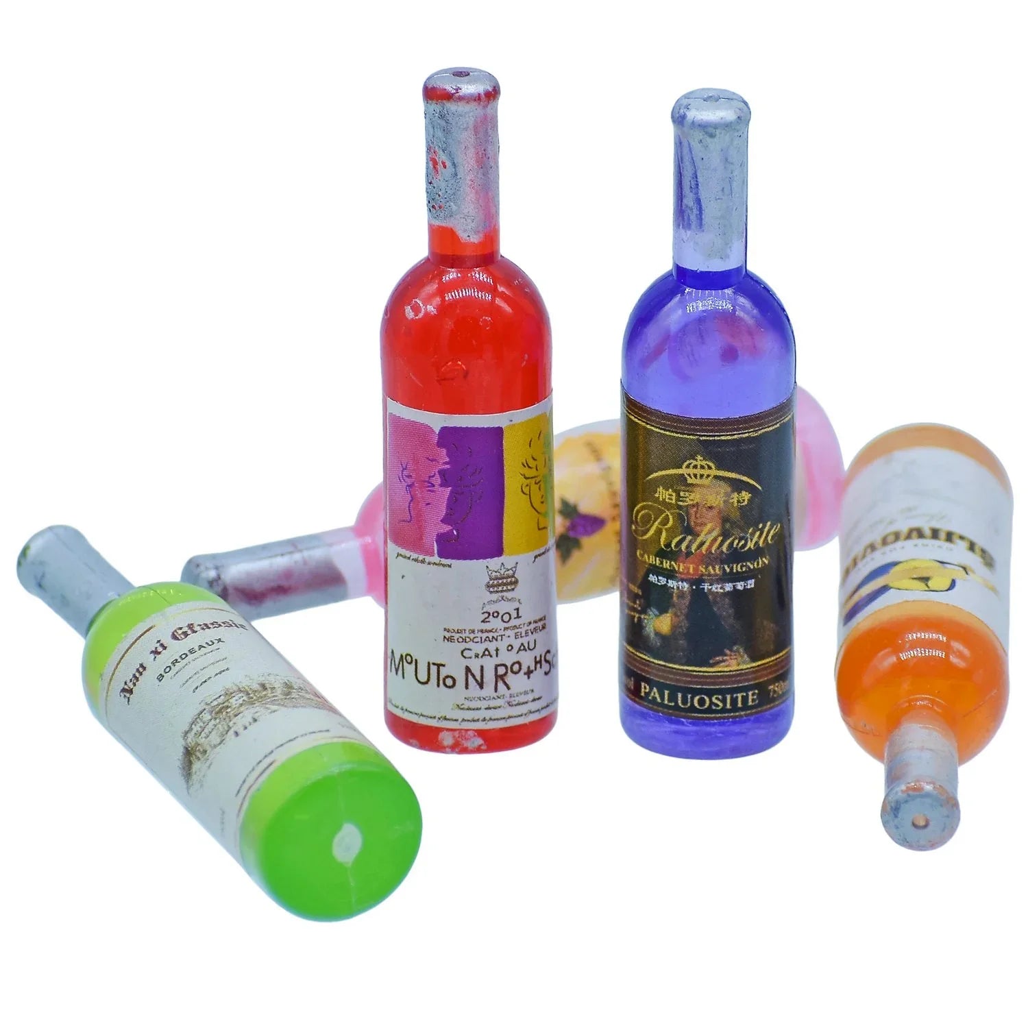 Miniature Model Wine Bottles Set 5 Pics MMA105