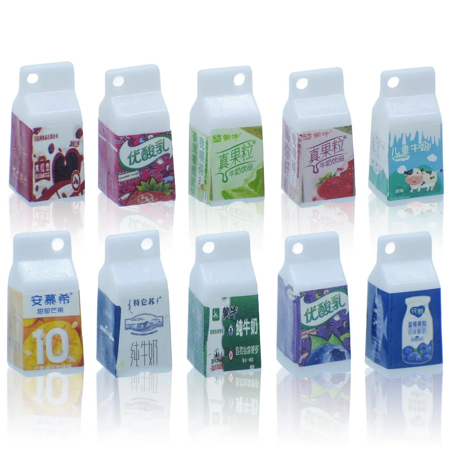 Miniature Model Juice Drinks Bottles Set 10 Pics MMA107