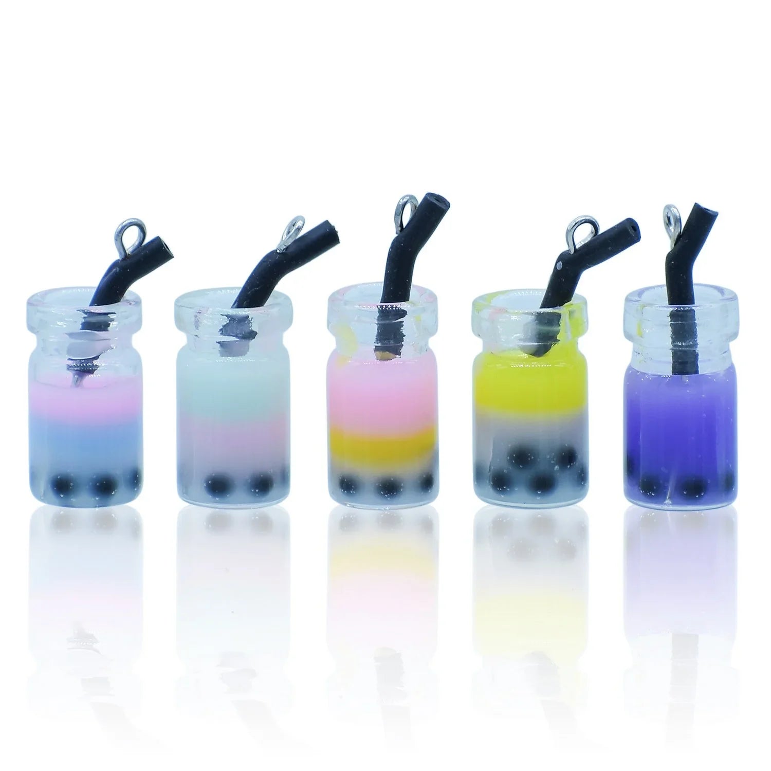 Miniature Model Boba Milk Tea Bottles Set 5 Pics MMA109