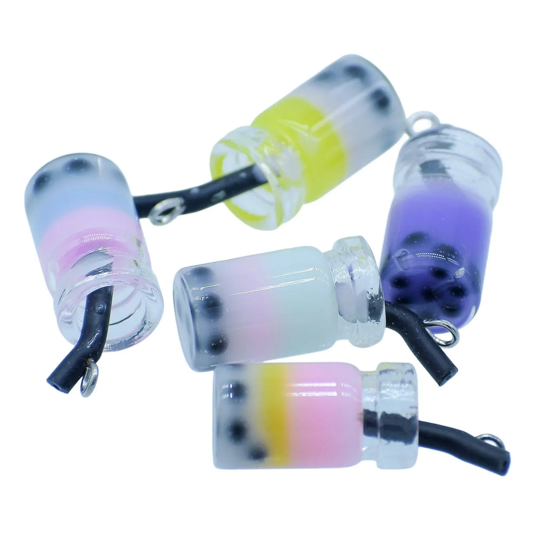 Miniature Model Boba Milk Tea Bottles Set 5 Pics MMA109