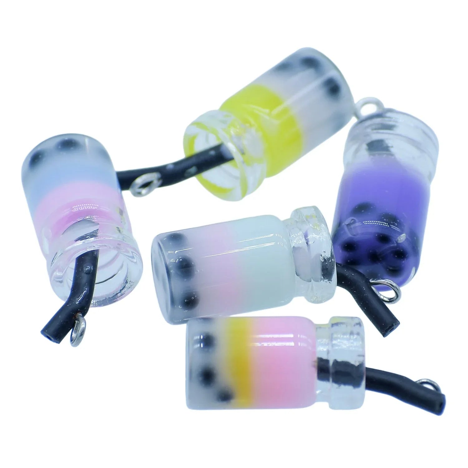 Miniature Model Boba Milk Tea Bottles Set 5 Pics MMA109