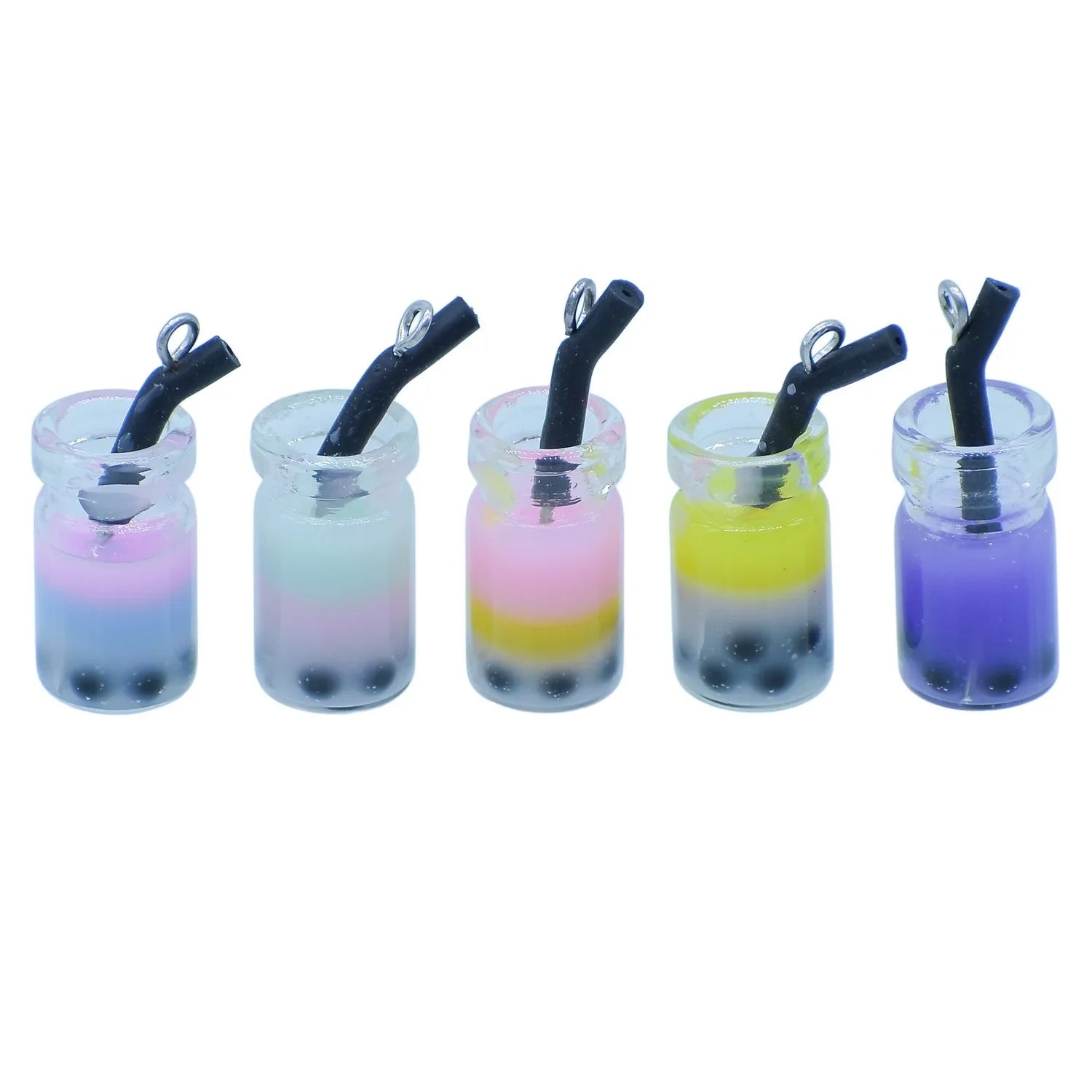 Miniature Model Boba Milk Tea Bottles Set 5 Pics MMA109