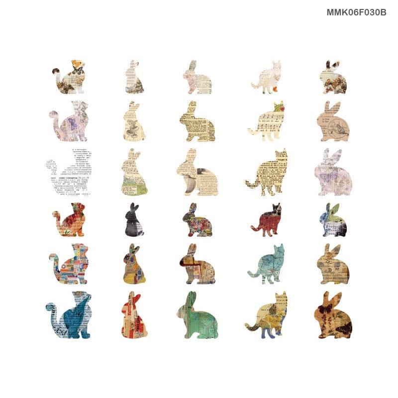 Mmk06F030B Paper Cutout Sticker Rabbit Fairy Tale