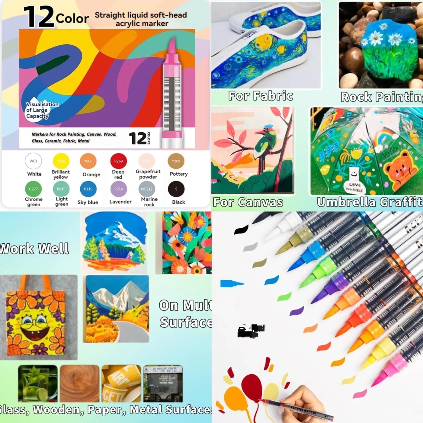 12 Colour Soft Markers - Assorted (Pack of 12)