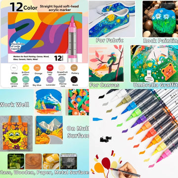 12 Colour Soft Markers - Assorted (Pack of 12)