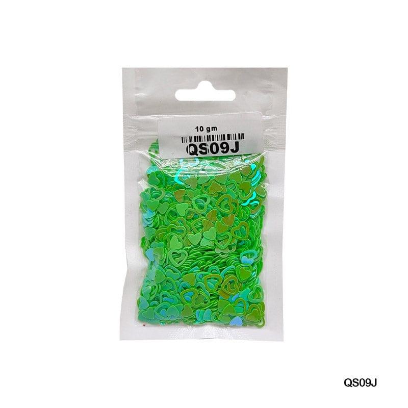 Qs09J Heart H 6Mm Green 10Gm Sequins