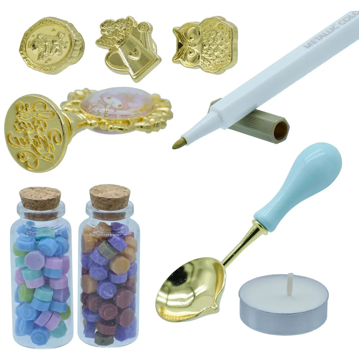 Wax Seal Stamp Kit Set Of 9 Pics SL-9