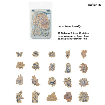 Ts06G186 Candy Poetry Retro Paper for Journaling & Scrapbooking Cutout 40Pc