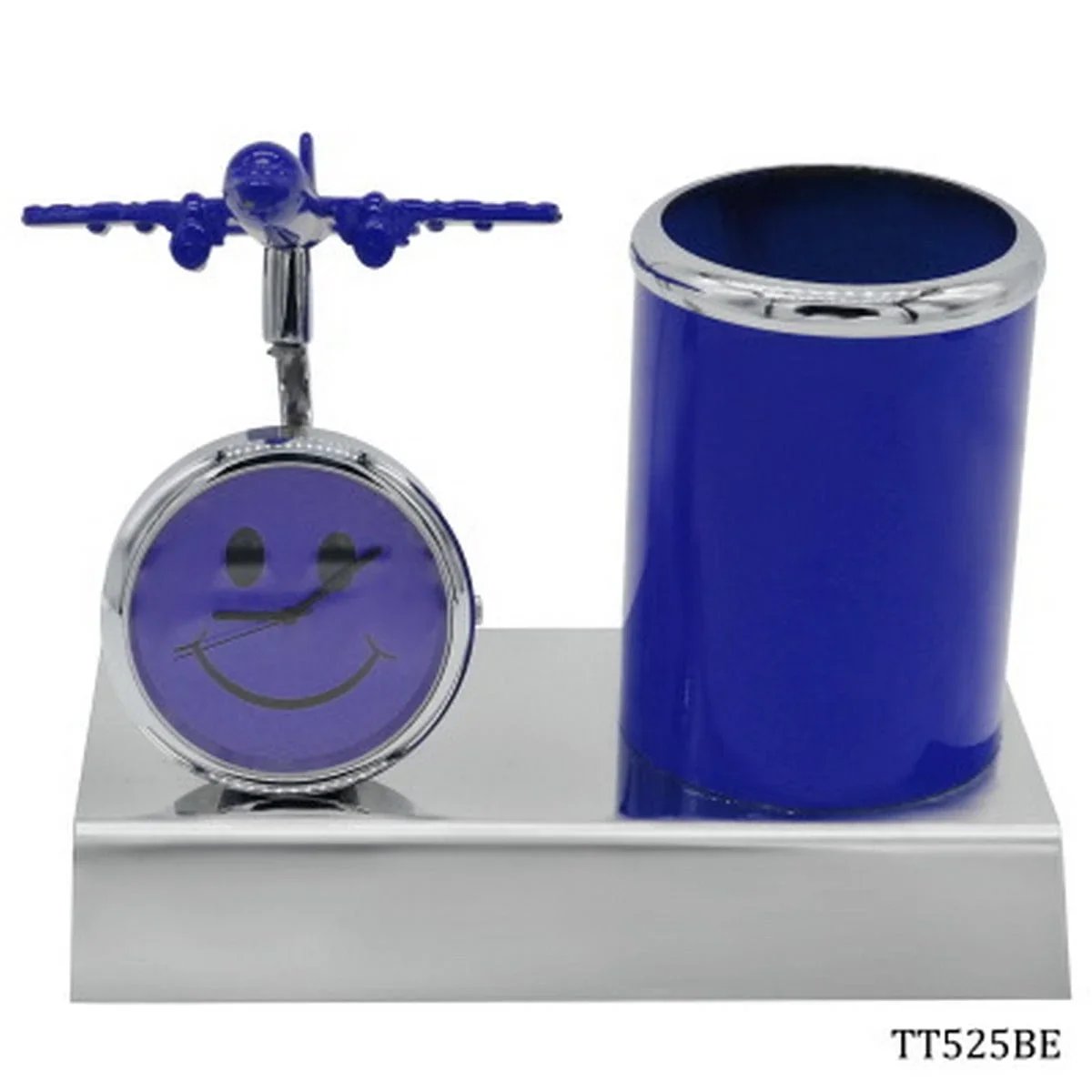 Pen Stand With Watch With Air Craft Blue TT525BE